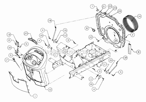 Bulkhead, Dash Panel And Engine Controls Diagram and Parts List for LT2138 13A-214F710 Cub Cadet Lawn Tractor